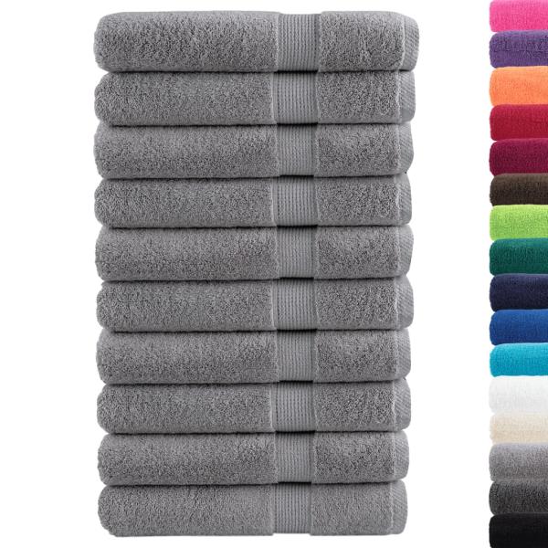 Premium Saunatücher SOLUND 10 Stk. Grau 80x200 cm 600 g/m²