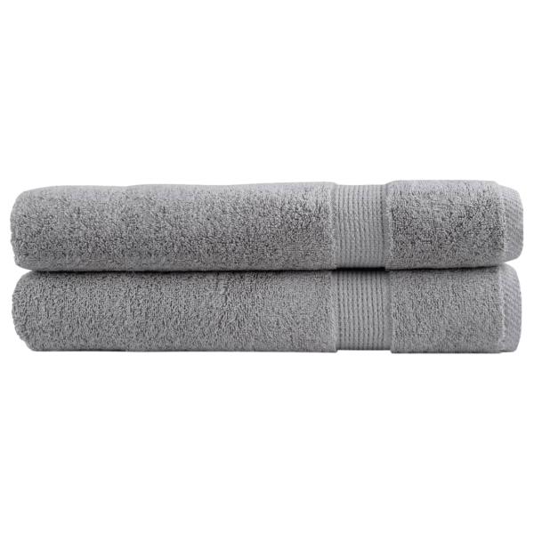 Premium Saunatücher SOLUND 2 Stk. Grau 80x200 cm 600 g/m²