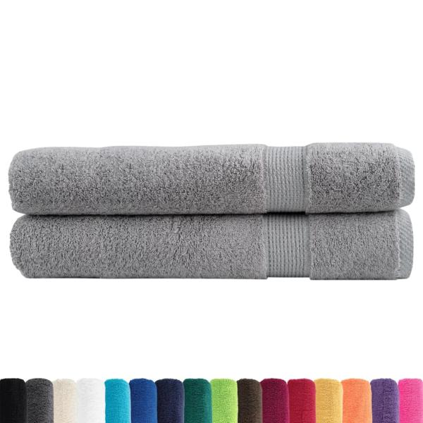 Premium Saunatücher SOLUND 2 Stk. Grau 80x200 cm 600 g/m²