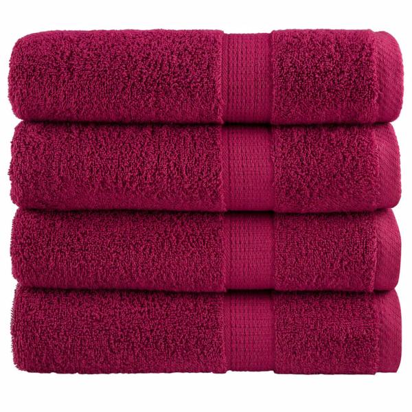 Premium Duschtücher SOLUND 4 Stk. Bordeaux 70x140 cm 600 g/qm