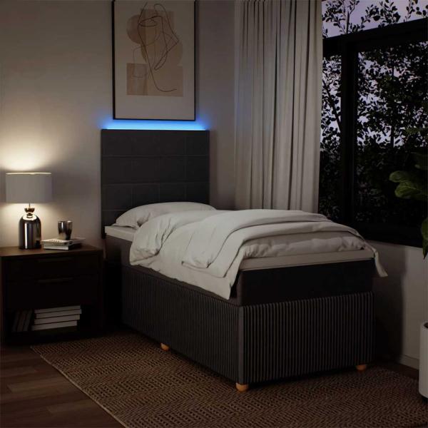 Boxspringbett mit Matratze Dunkelbraun 80x200 cm Stoff