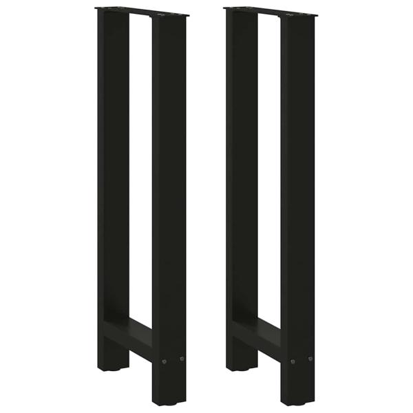 Bartischbeine Schwarz 2 Stk. 40x(100-101) cm Stahl