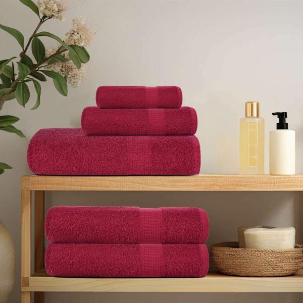 ARDEBO.de - Saunatücher FROGN 4 Stk. Bordeaux 80x200 cm 360 g/m²