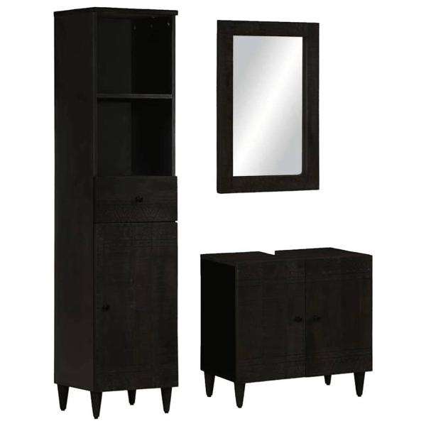 ARDEBO.de - 3-tlg. Badmöbel-Set Massivholz Mango