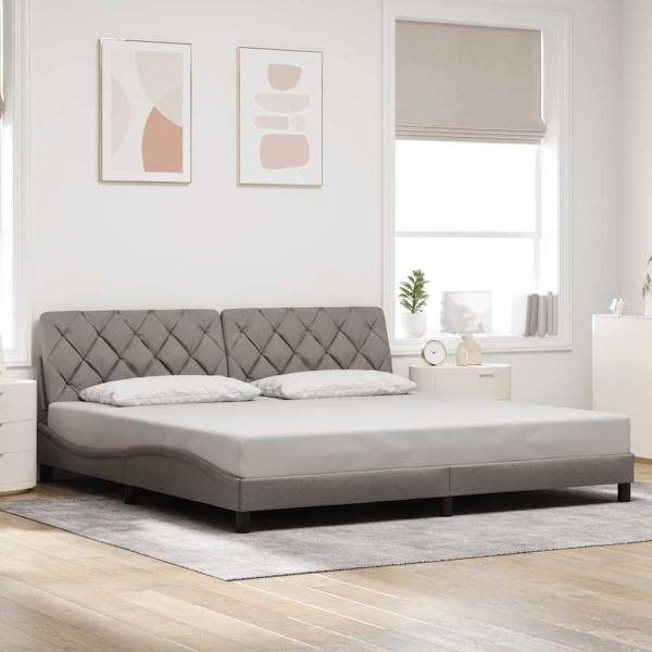 ARDEBO.de - Bettgestell ohne Matratze Taupe 200x200 cm Stoff