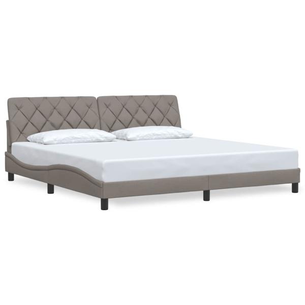 Bettgestell ohne Matratze Taupe 200x200 cm Stoff