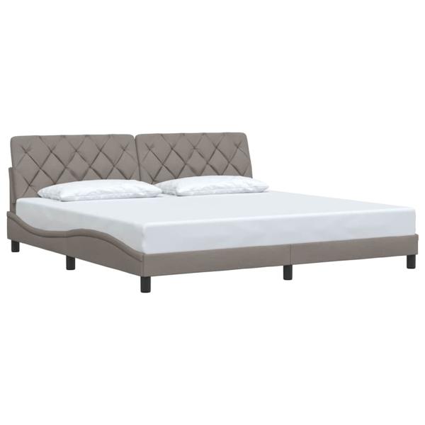 Bettgestell ohne Matratze Taupe 200x200 cm Stoff