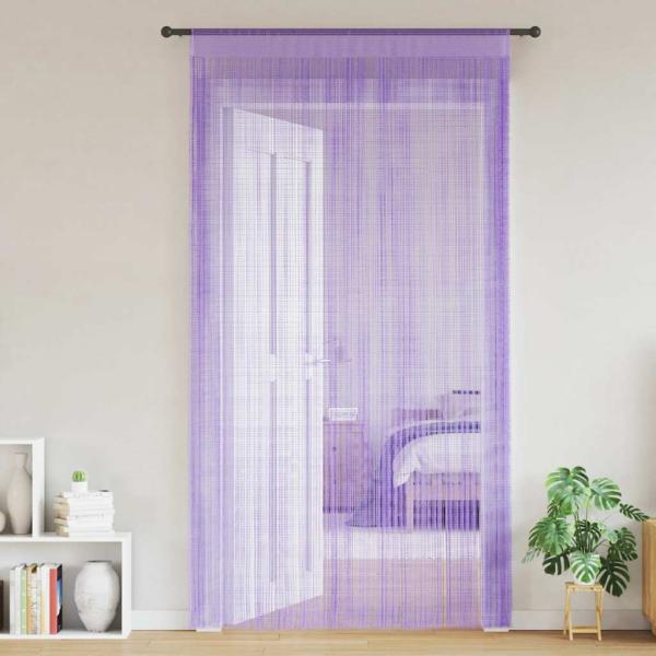 ARDEBO.de - Fadenvorhänge 2 Stk. Lila 100x250 cm
