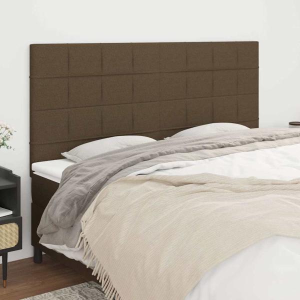 ARDEBO.de - Kopfteil Dunkelbraun 160 x 5 x 118/128 cm Stoff