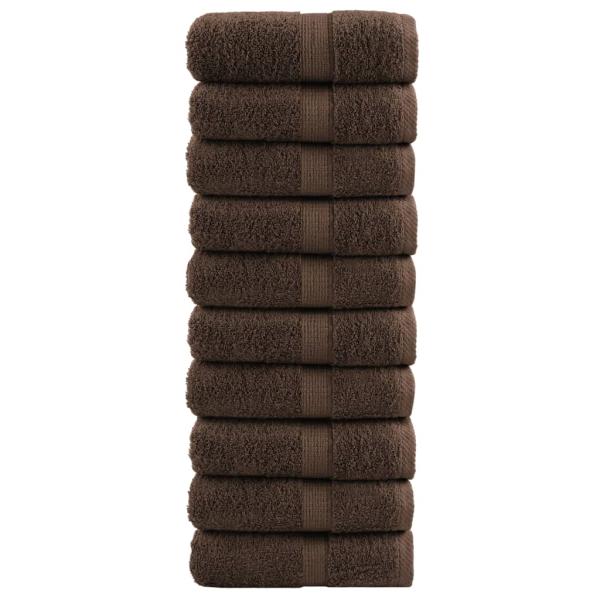 Premium-Waschtücher SOLUND 10 Stk. Braun 30x30 cm 600 g/m²