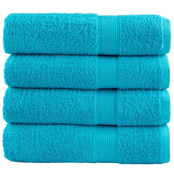 Premium Badetücher SOLUND 4 Stk. Türkis 100x150 cm 600 g/m²
