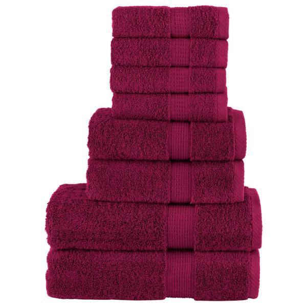 8 tlg. Premium-Handtuch-Set SOLUND Bordeaux 600 g/m²