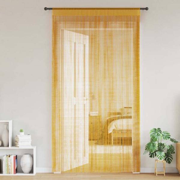 ARDEBO.de - Fadenvorhänge 2 Stk. Golden 140x250 cm