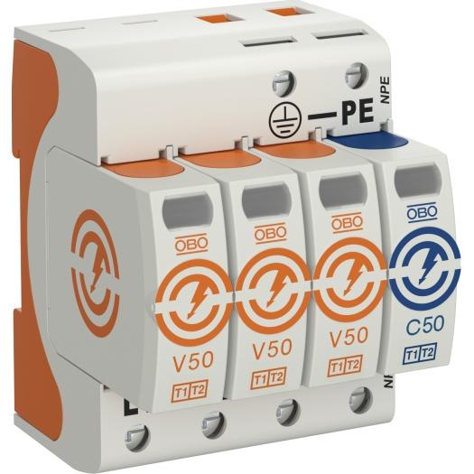 ARDEBO.de - Blitzstrom-Kombiableiter 4-polig "V50-B+C/3" V50-3+NPE-280