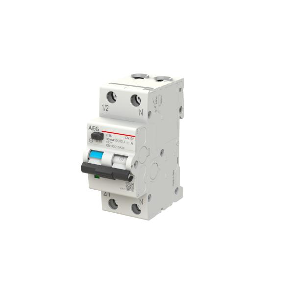 AEG FI/LS-Kombination 1-polig + N Typ A "DN100" C 16 A 30 mA 10 KA
