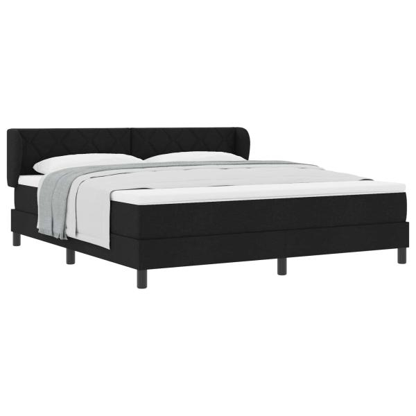 Boxspringbett mit Kopfteil Schwarz 180 x 200 cm Stoff