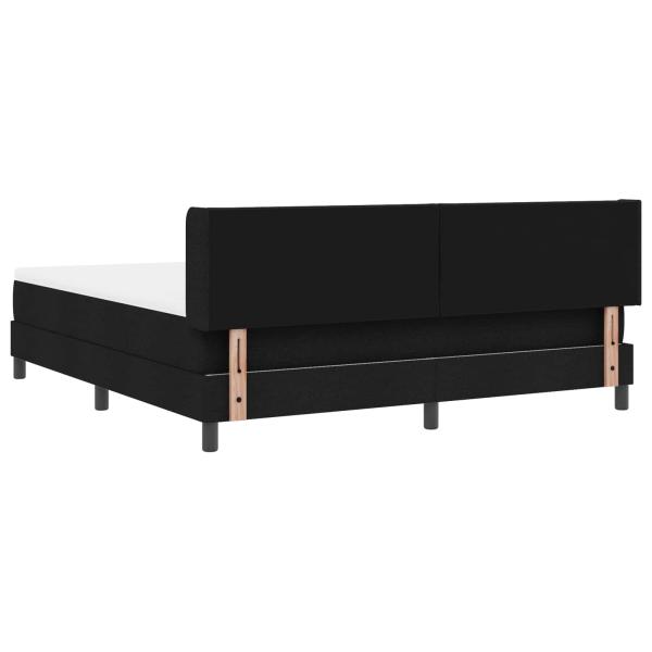 Boxspringbett mit Kopfteil Schwarz 200 x 180 cm Stoff