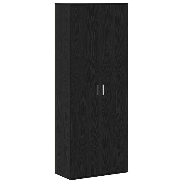 Highboard 70 x 33,5 x 180 cm Holzwerkstoff Schwarz Eichen-Optik