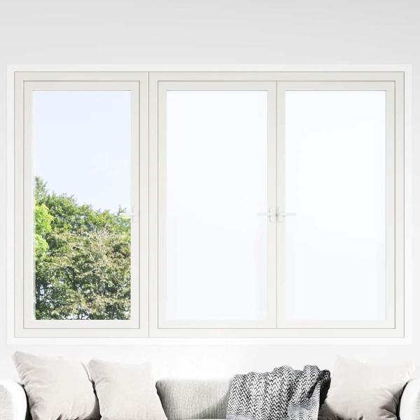 ARDEBO.de - Statische Fensterfolie Frostiges Weiß 60 x 1000 cm PVC