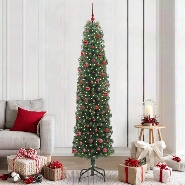ARDEBO.de - Künstlicher Weihnachtsbaum mit 300 LEDs mit Ständer Grün 210 cm