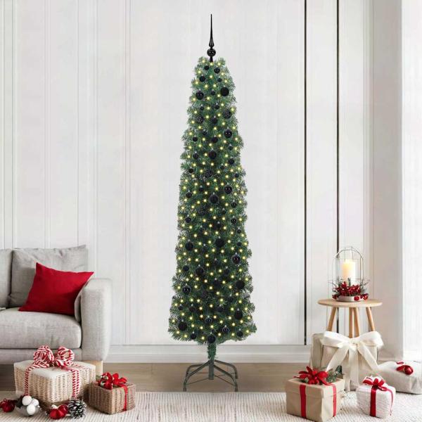 ARDEBO.de - Künstlicher Weihnachtsbaum mit 300 LEDs mit Ständer Grün 210 cm
