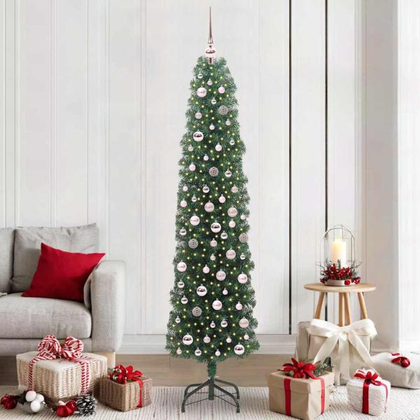 ARDEBO.de - Künstlicher Weihnachtsbaum mit 300 LEDs mit Ständer Grün 210 cm