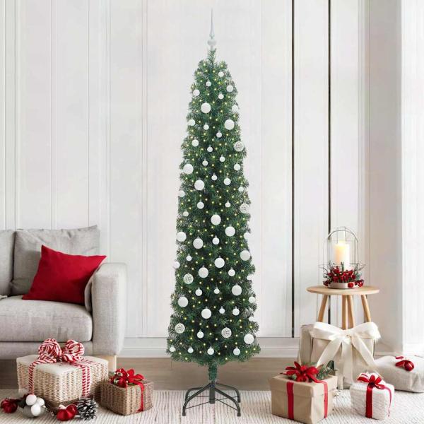 ARDEBO.de - Künstlicher Weihnachtsbaum mit 300 LEDs mit Ständer Grün 210 cm