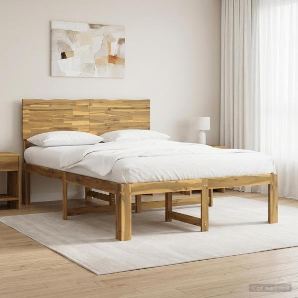 ARDEBO.de - Doppelbettgestell mit Kopfteil ROSTOCK Weiß 135 x 190 cm