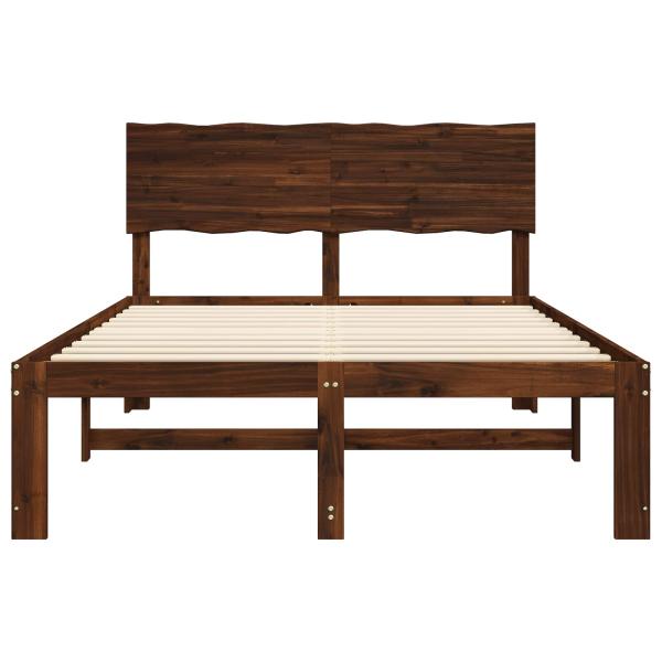 Doppelbettgestell mit Kopfteil ROSTOCK Dunkelbraun 140 x 190 cm