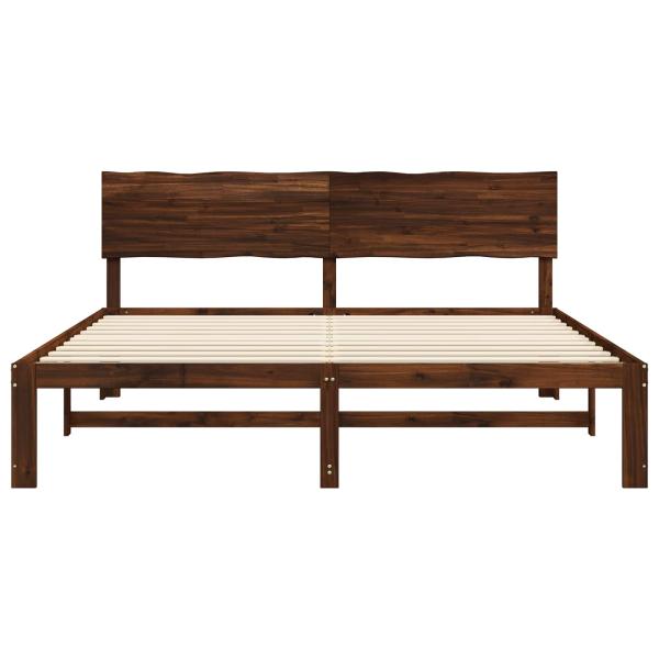 Doppelbettgestell mit Kopfteil ROSTOCK Dunkelbraun 200 x 200 cm