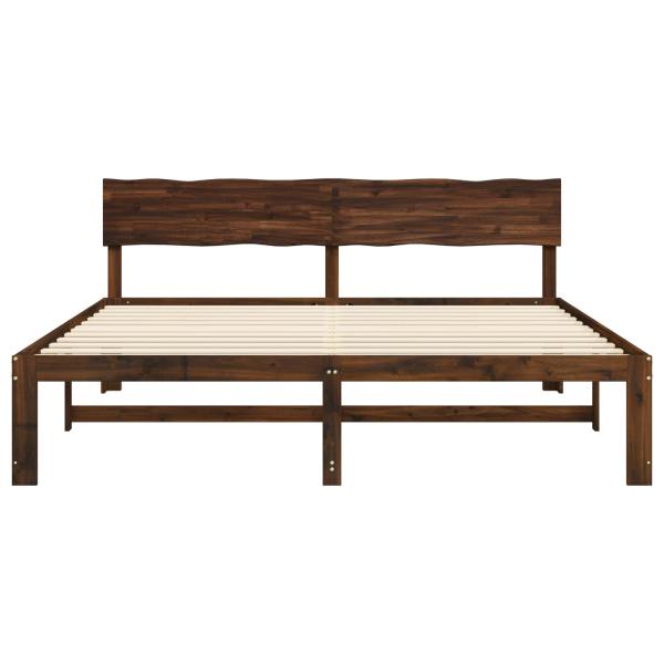 Doppelbettgestell mit Kopfteil ROSTOCK Dunkelbraun 200 x 200 cm