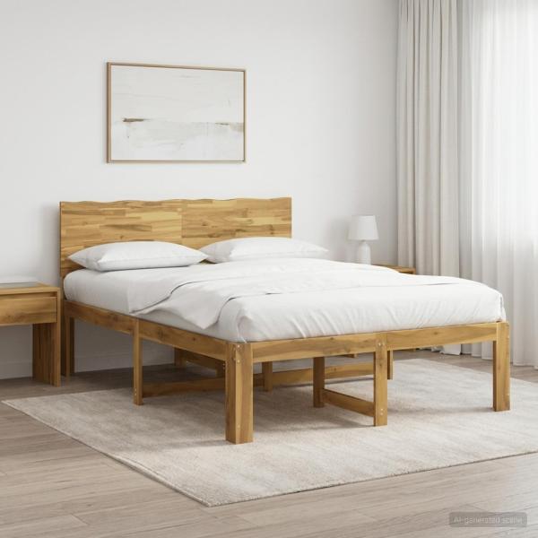 ARDEBO.de - Doppelbettgestell mit Kopfteil ROSTOCK Weiß 135 x 190 cm