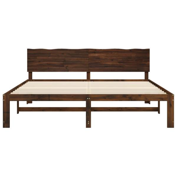 Doppelbettgestell mit Kopfteil ROSTOCK Dunkelbraun 200 x 200 cm