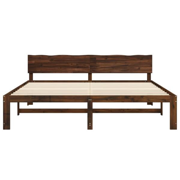 Doppelbettgestell mit Kopfteil ROSTOCK Dunkelbraun 200 x 200 cm