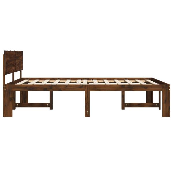 Doppelbettgestell mit Kopfteil ROSTOCK Dunkelbraun 200 x 200 cm
