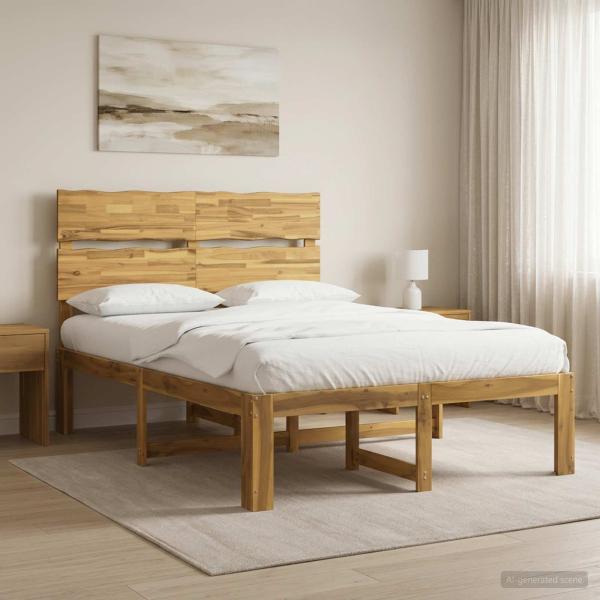 ARDEBO.de - Doppelbettgestell mit Kopfteil ROSTOCK Weiß 120 x 190 cm