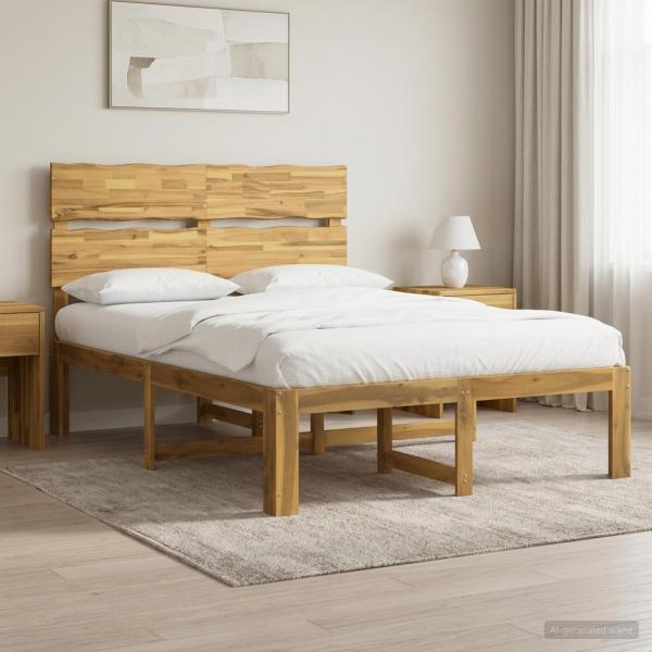 ARDEBO.de - Doppelbettgestell mit Kopfteil ROSTOCK Weiß 135 x 190 cm