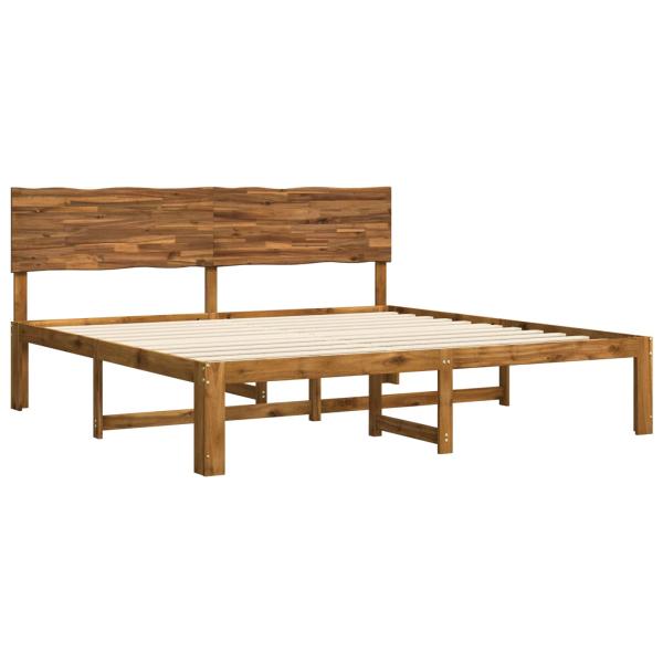 Doppelbettgestell mit Kopfteil ROSTOCK Natur 193 x 203 cm