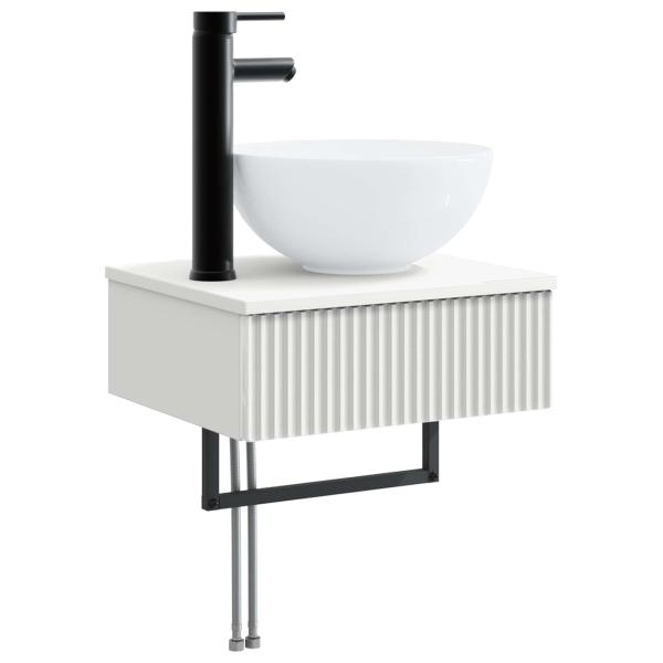 Badezimmerschrank-Set 4 stk. Weiß Holzwerkstoff