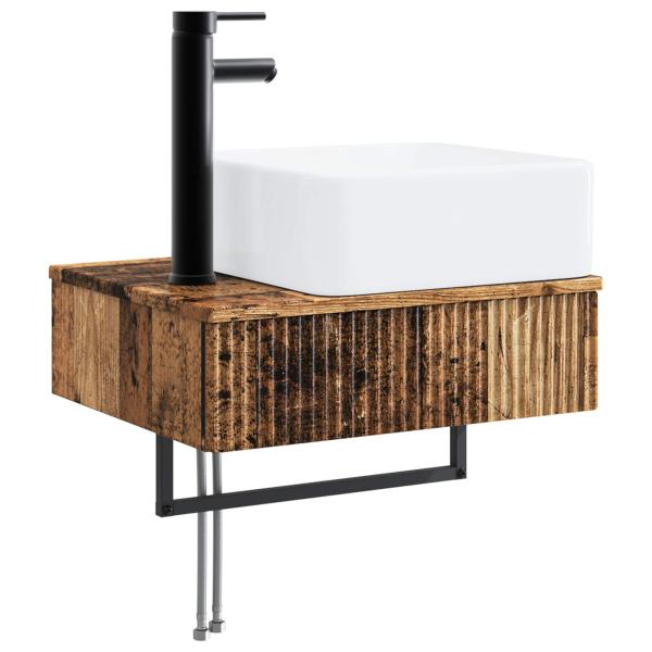 Badezimmerschrank-Set 5 stk. Altholz Holzwerkstoff