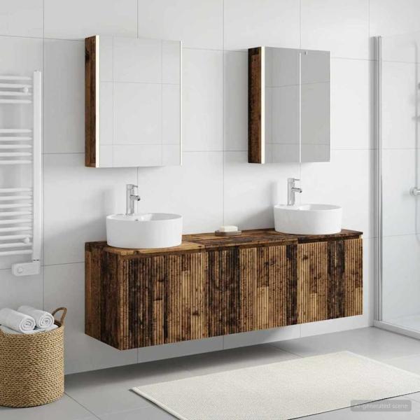 Badezimmerschrank-Set 5 stk. Altholz Holzwerkstoff