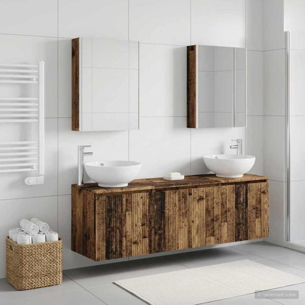 Badezimmerschrank-Set 5 stk. Altholz Holzwerkstoff
