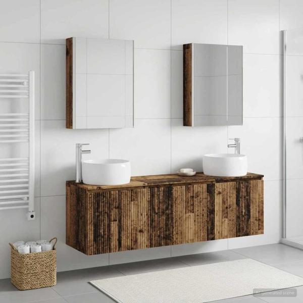 ARDEBO.de - Badezimmerschrank-Set 5 stk. Altholz Holzwerkstoff