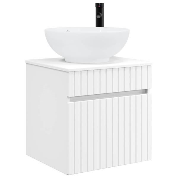 Badezimmerschrank-Set 4 stk. Weiß Holzwerkstoff