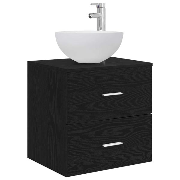 Badezimmermöbel-Set 5 stk. Schwarze Eiche