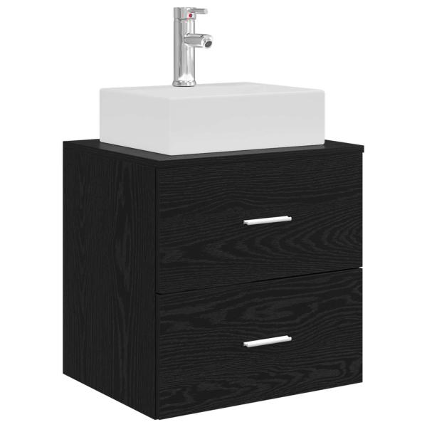 Badezimmermöbel-Set 5 stk. Schwarze Eiche