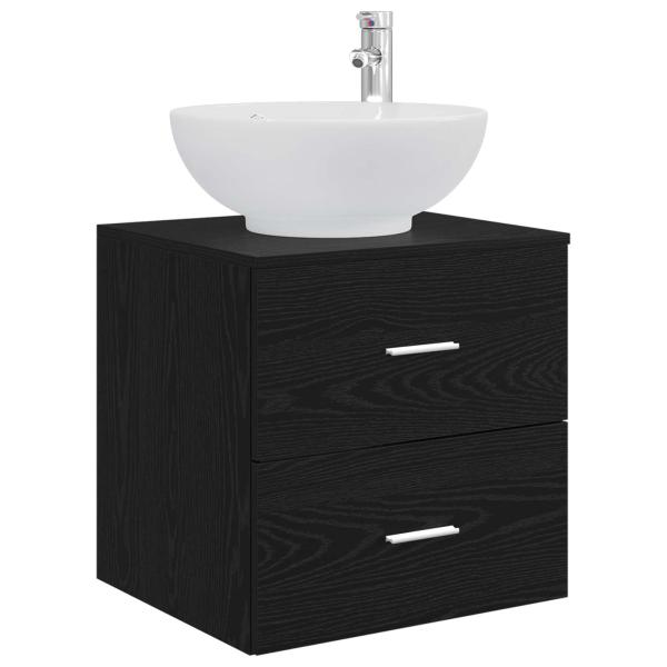 Badezimmermöbel-Set 5 stk. Schwarze Eiche