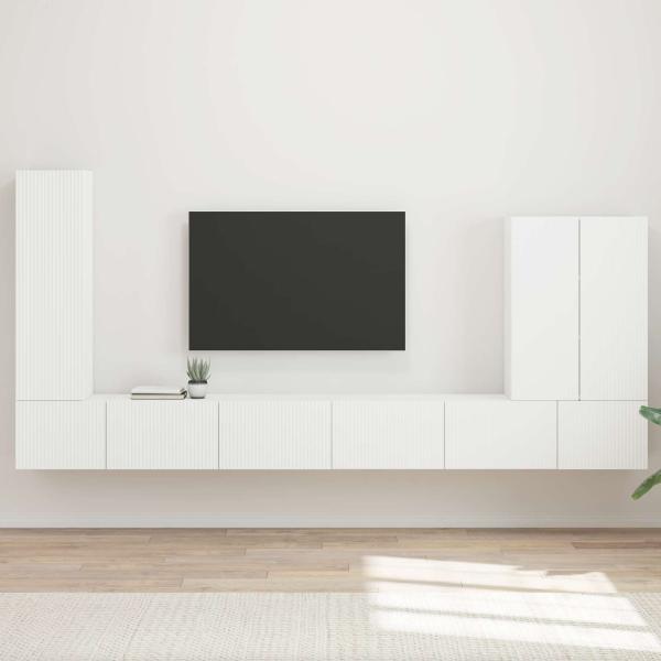 ARDEBO.de - TV-Wandregal-Set 6 stk. Weiß