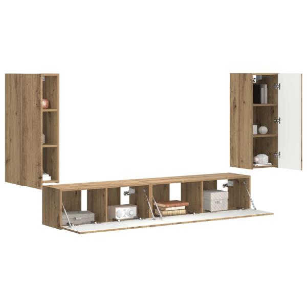 TV-Schrankset 4 stk. Artisan-Eiche Holzwerkstoff