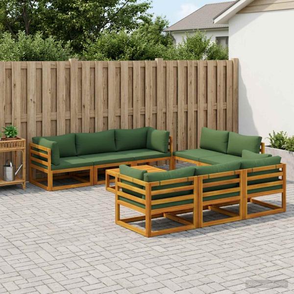 ARDEBO.de - 9-teiliges Garten-Lounge-Set, modular Natur Massivholz Akazie